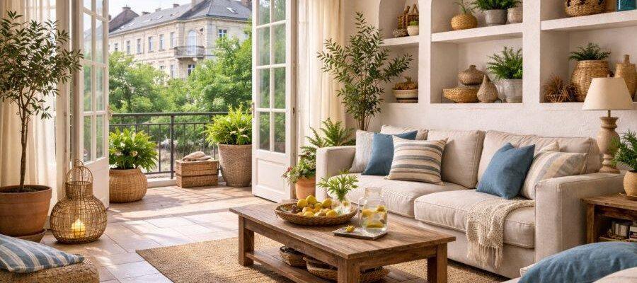 Das Bild zeigt das Beitragsbild 1 zum Thema: Mediterranes Wohnen – dein Zuhause als kleine Küstenflucht